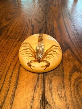 Decorative Scorpion Paperweight in Amber Yellow